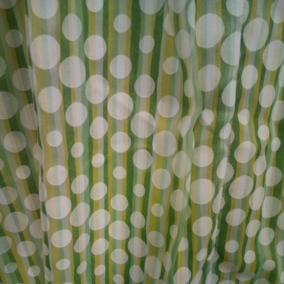 Vintage Robbie Bee Midi Dress Womens sz 12 Green Stripes polka dots Sleeveless - Picture 5 of 7